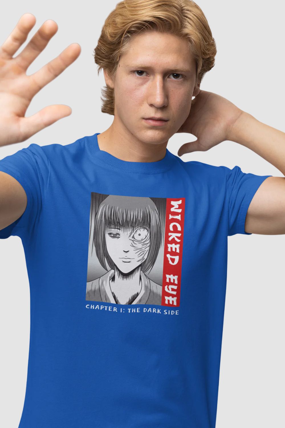 Wicked Eye Graphic Printed Blue Tshirt