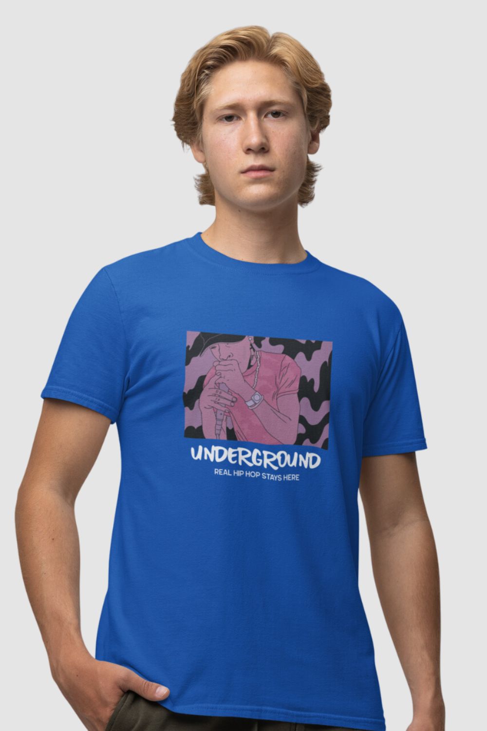 Underground Graphic Printed Blue Tshirt