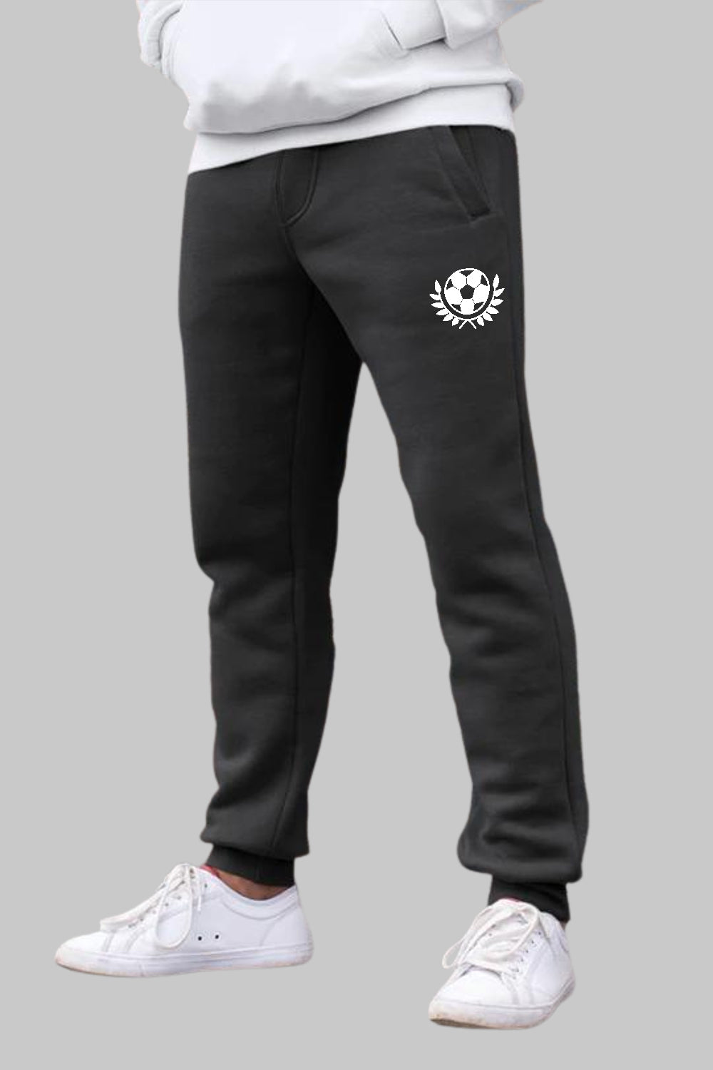 Football Graphic Printed Black Joggers