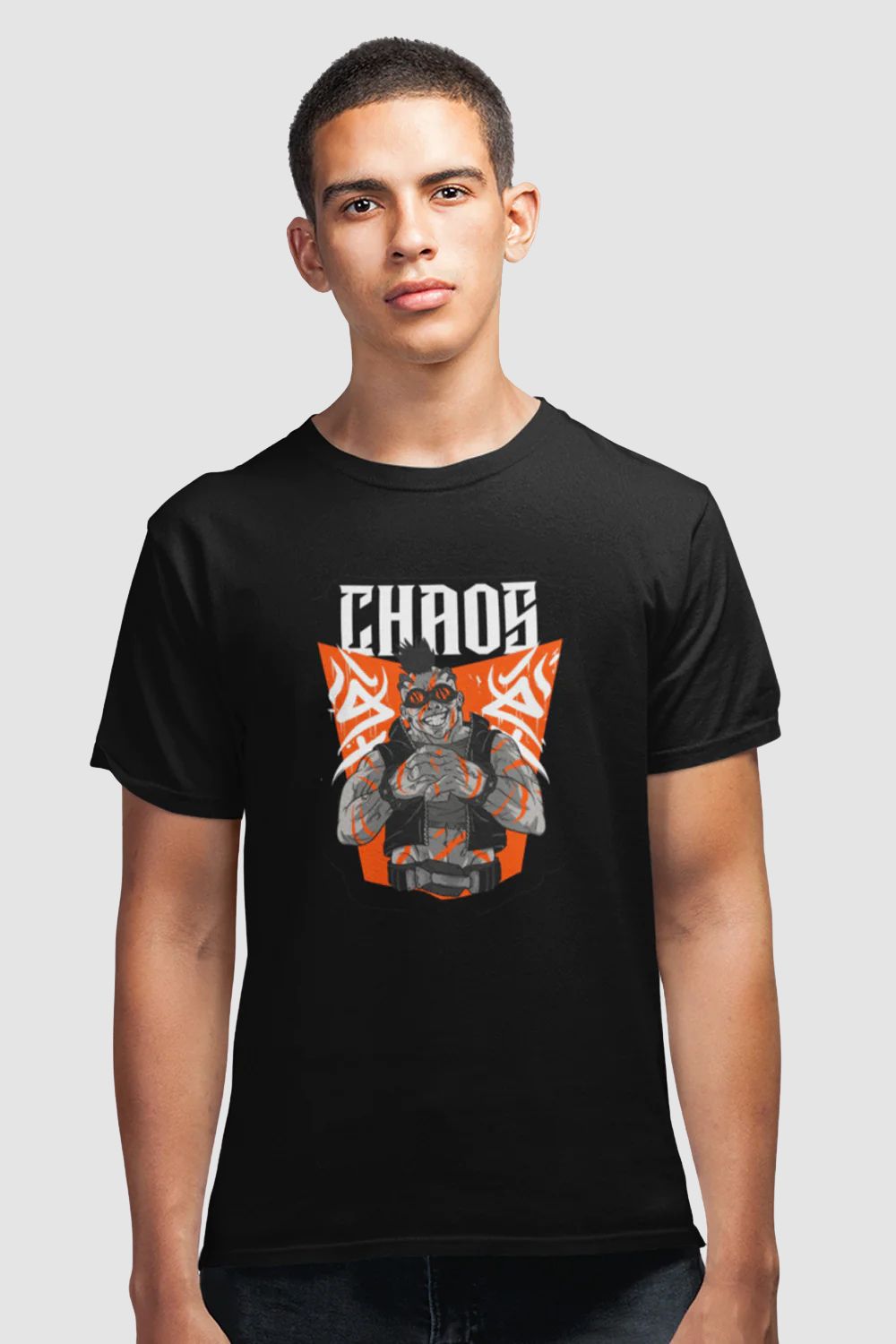 Chaos Graphic Printed Black Tshirt