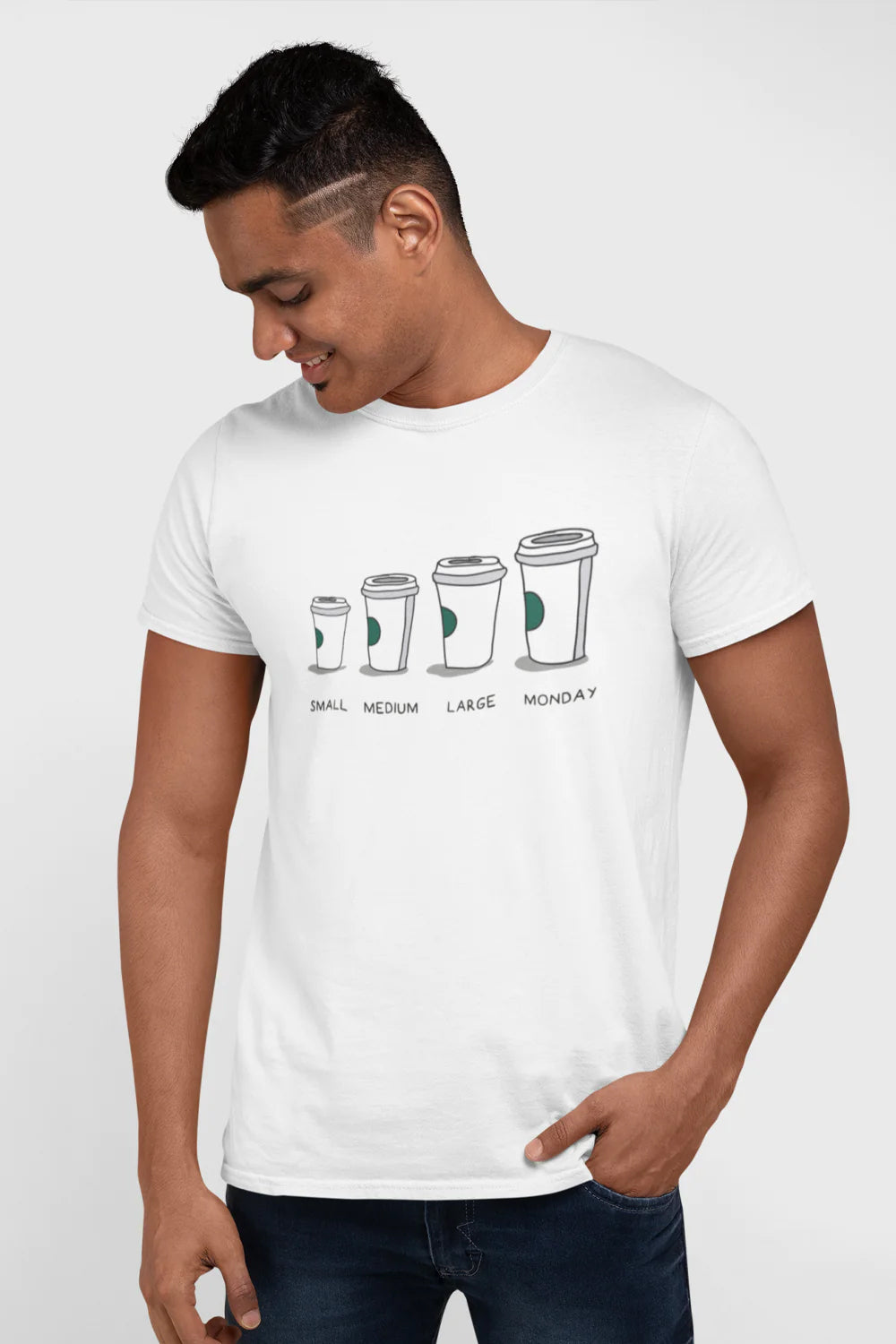 Small To Monday Graphic Print White Tshirt