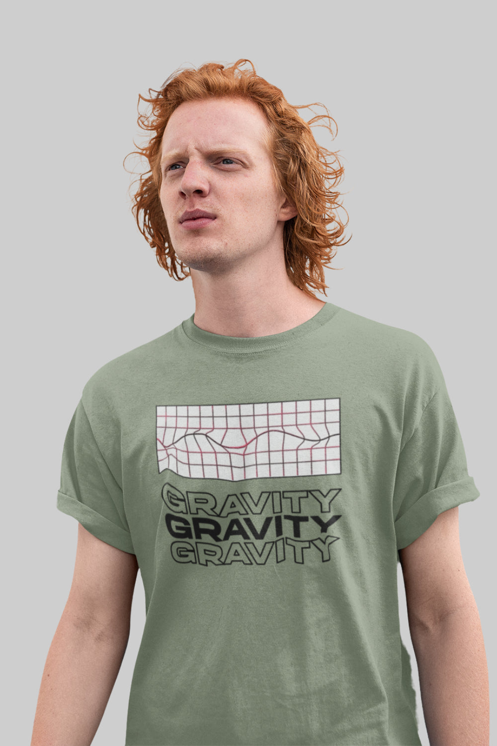 Gravity Graphic Printed Pastel Green Tshirt