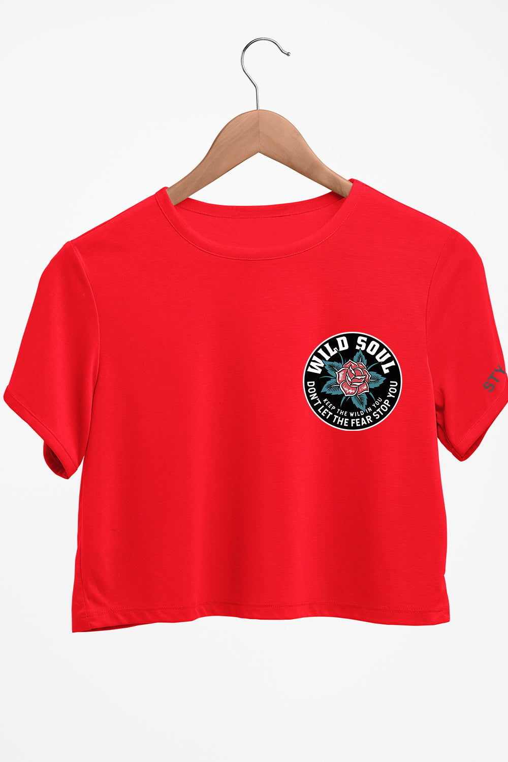 Wild Soul Graphic Printed Red Crop Top