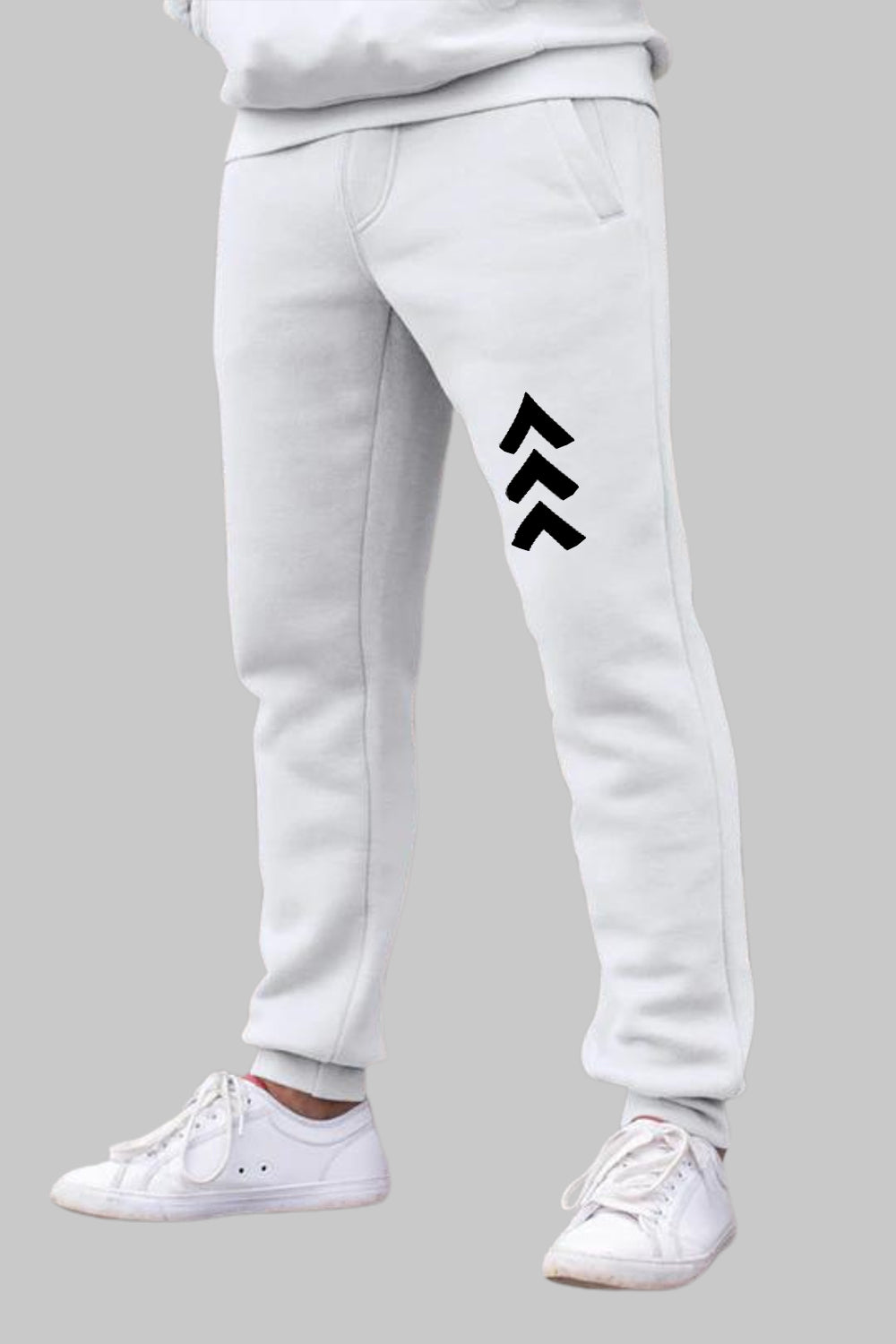 Arrow Graphic Printed White Joggers
