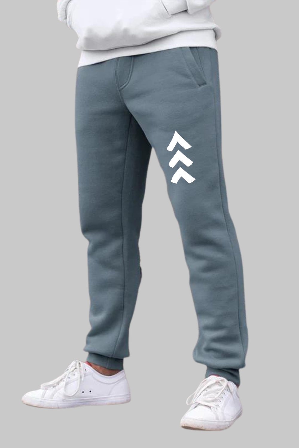 Arrow Graphic Printed Blue Grey Joggers
