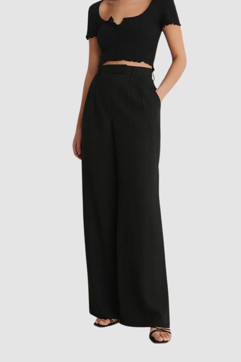 Tall Black Wide Leg Trousers