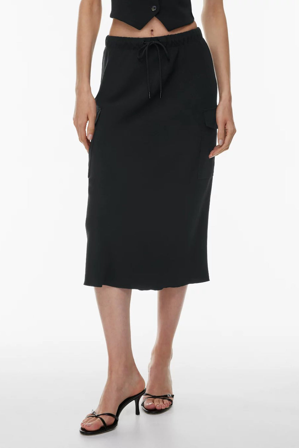 Lustrous black skirt