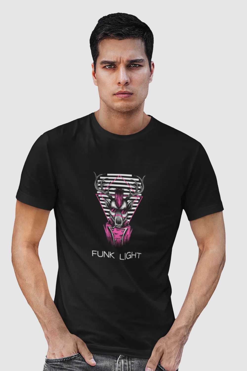 Funk Light Graphic Printed Black Tshirt