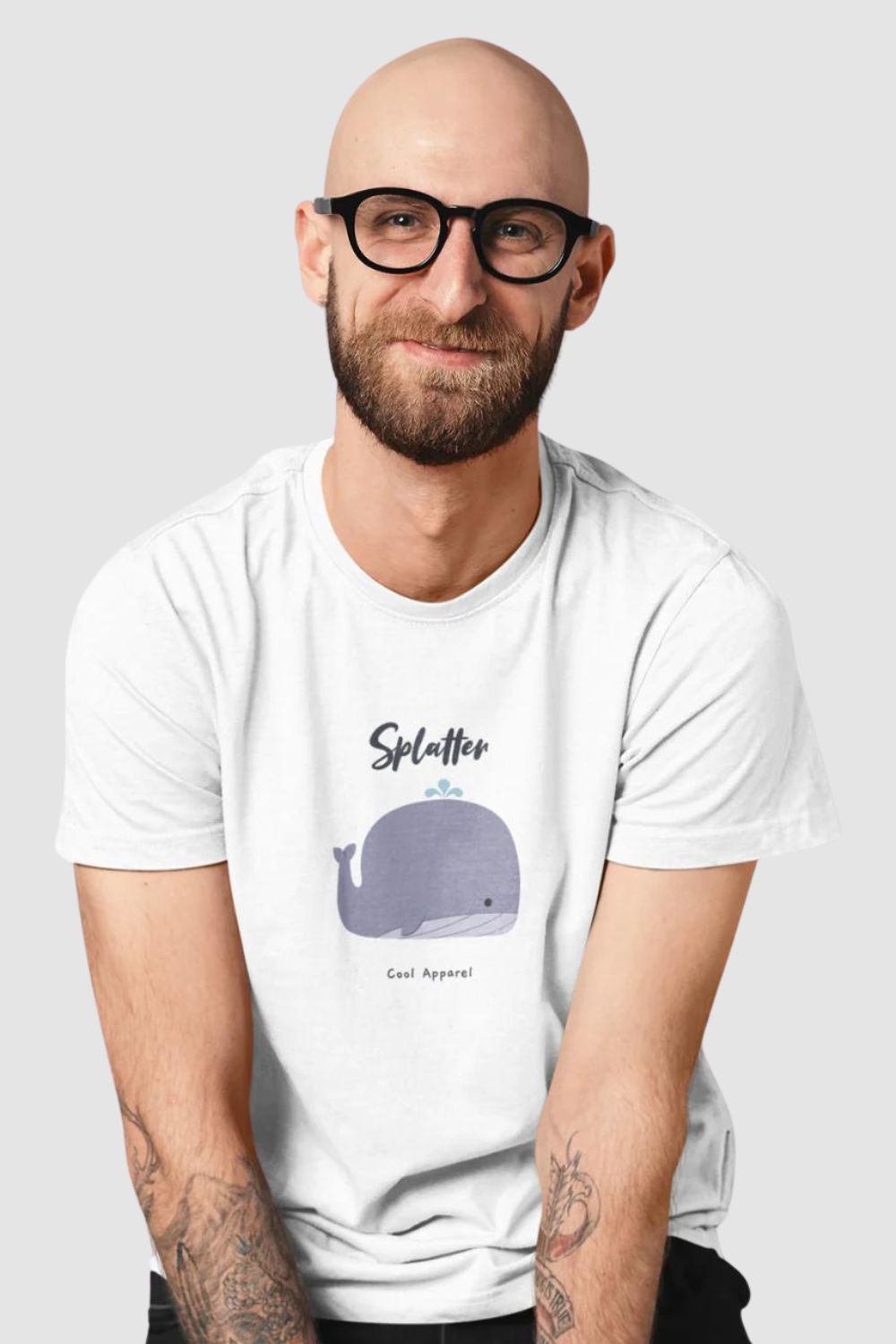 Splatter Cool Apparel Graphic Printed White Tshirt