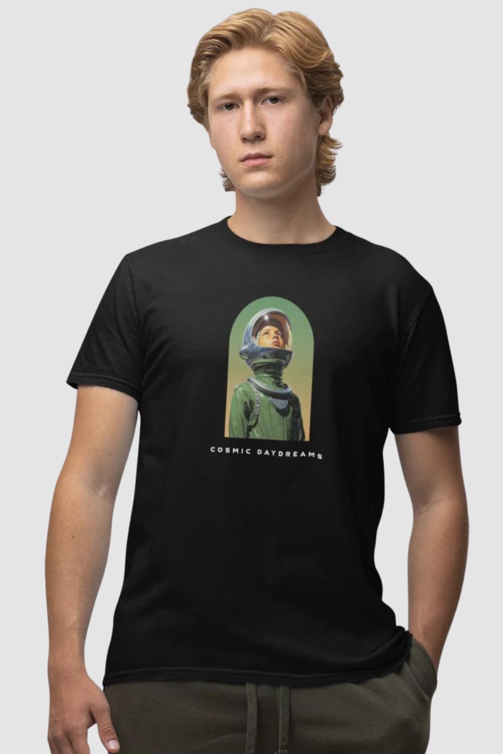 Cosmic Daydreams Graphic Printed Black Tshirt
