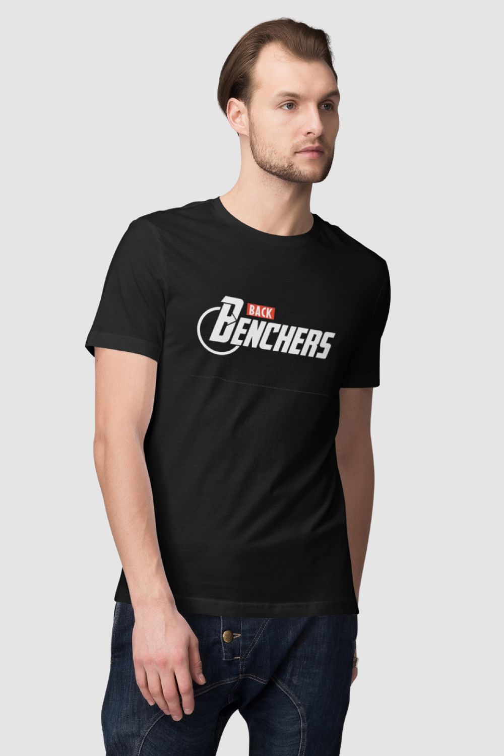 Back Benchers Not The Avengers Graphic Printed Black Tshirt