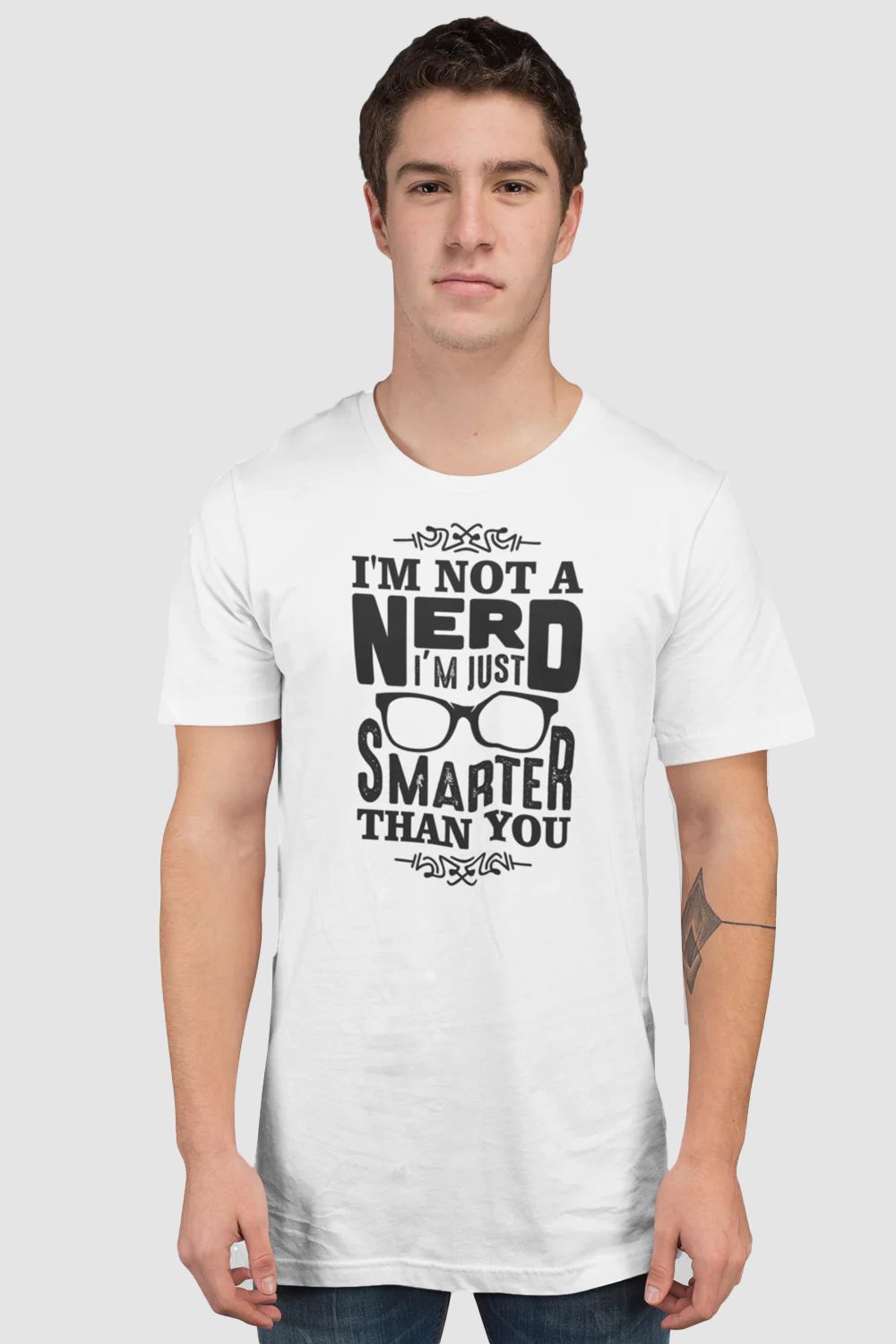 Not A Nerd Graphic Printed White Tshirt