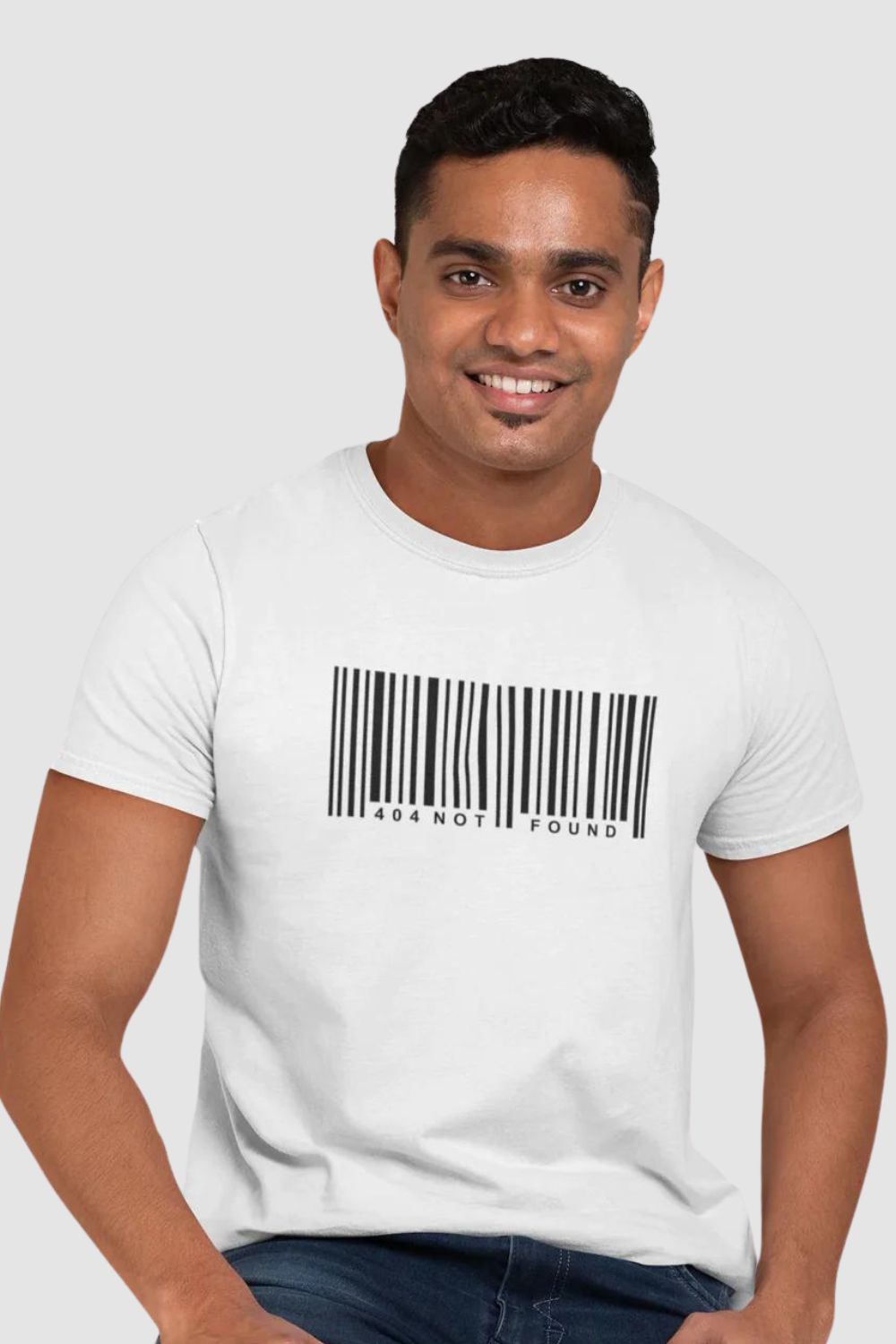 Barcode Graphic Print White Tshirt