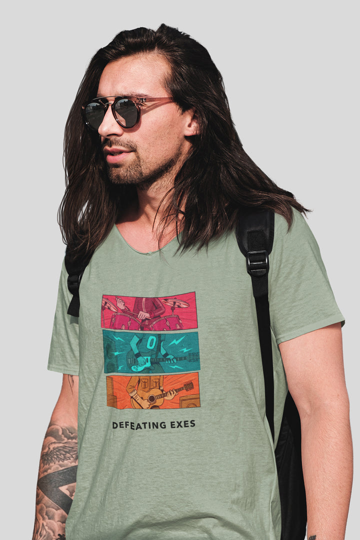 Defeating Exes Graphic Printed Pastel Green Tshirt