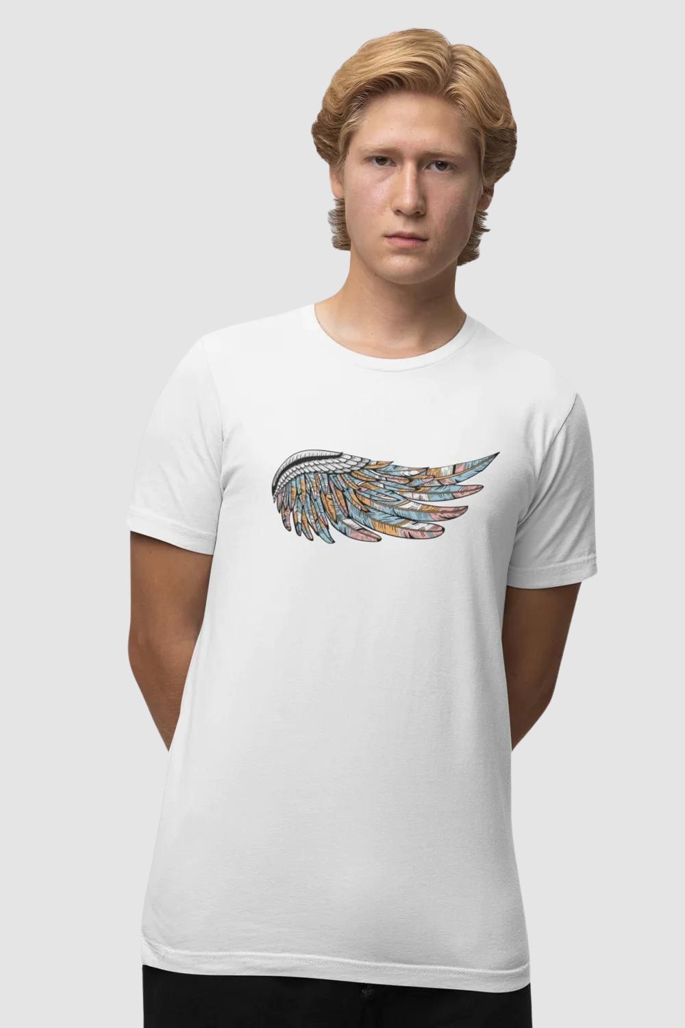 Broken Wing Graphic Printed White Tshirt