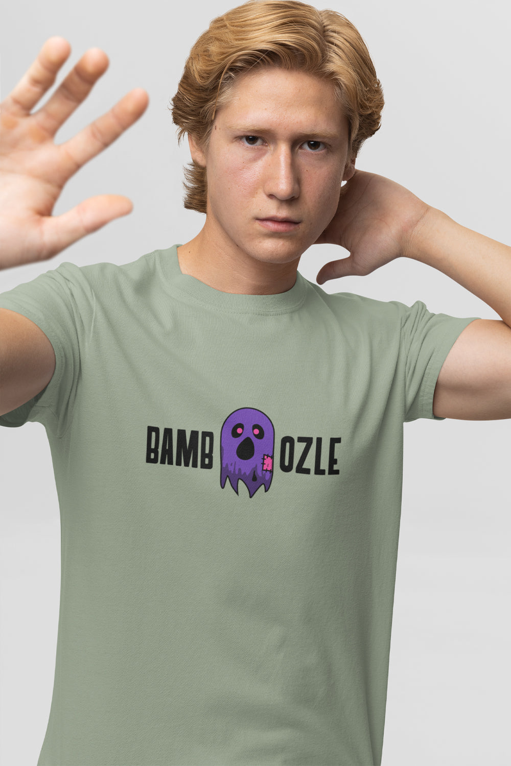 Bamboozle Ghost Graphic Printed Pastel Green Tshirt