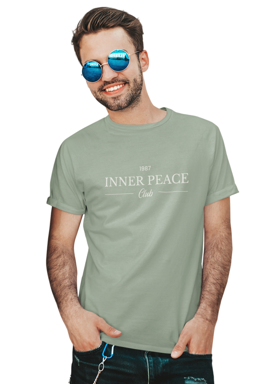 Inner Peace Club 1987 Graphic Printed Pastel Green Tshirt