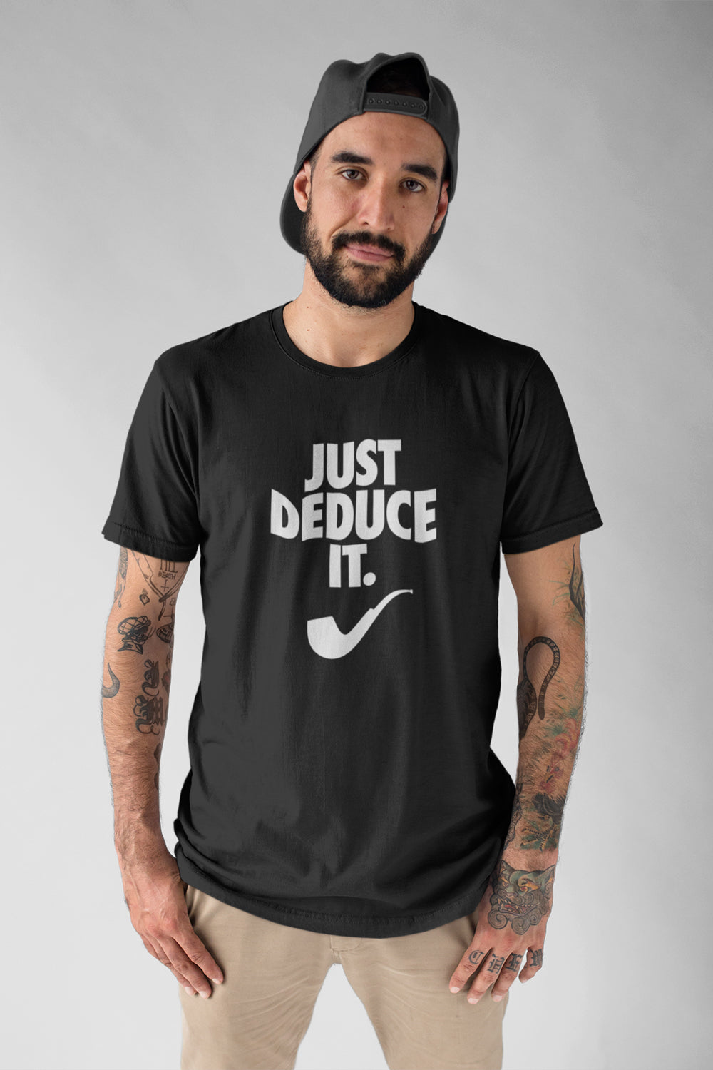 Just Deduce it Graphic Printed Black Tshirt