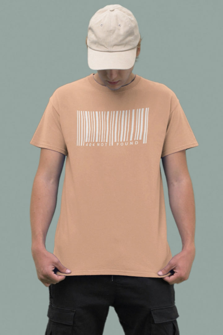Barcode Graphic Print Peach Tshirt