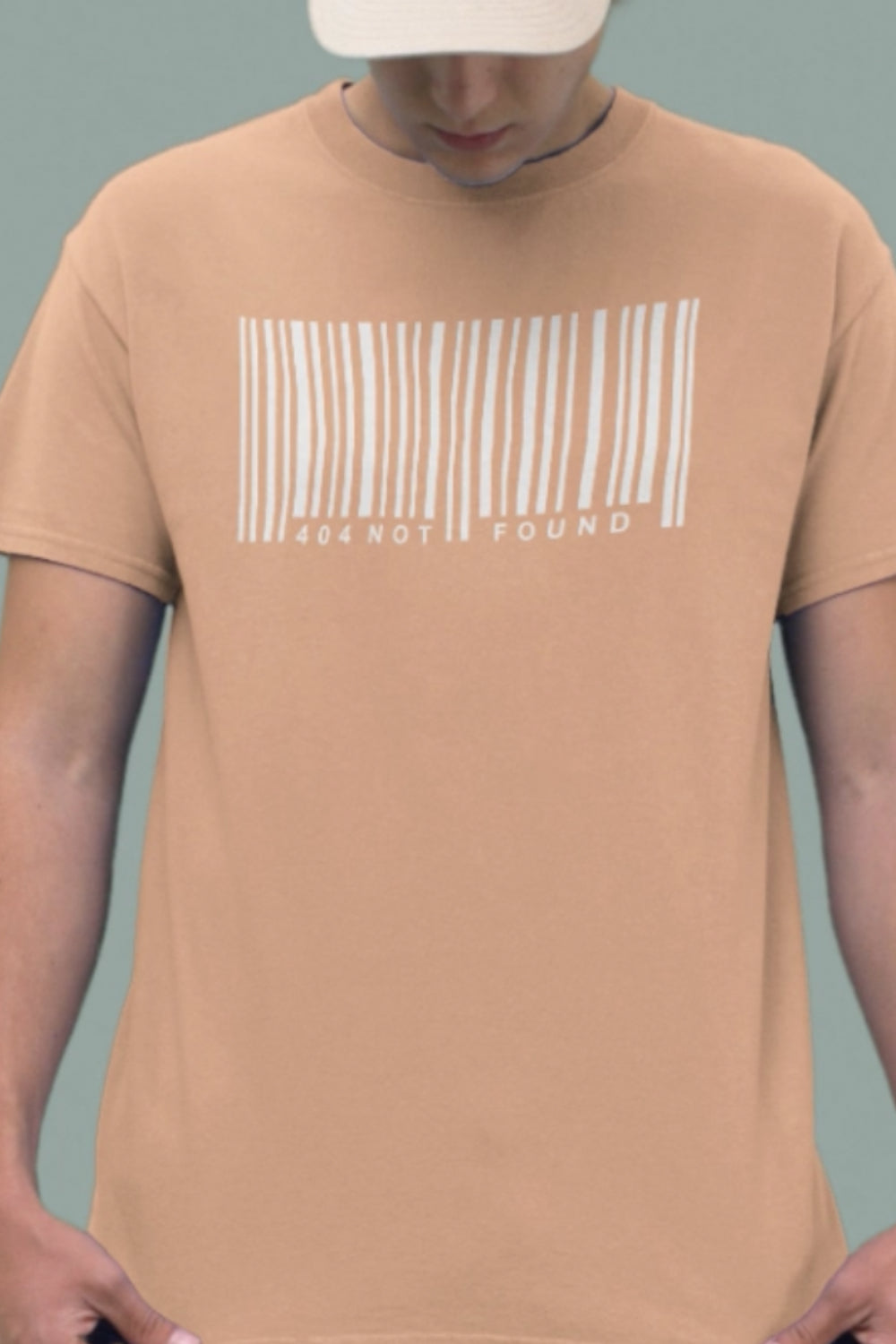 Barcode Graphic Print Peach Tshirt