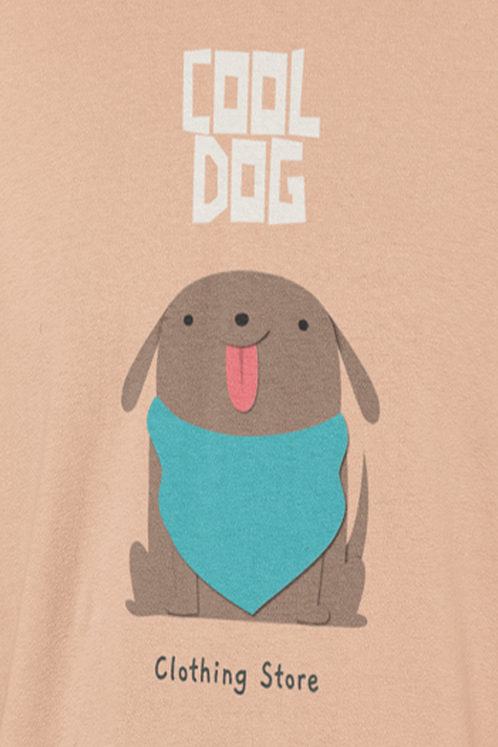 Cool Dog Graphic Printed Peach Tshirt