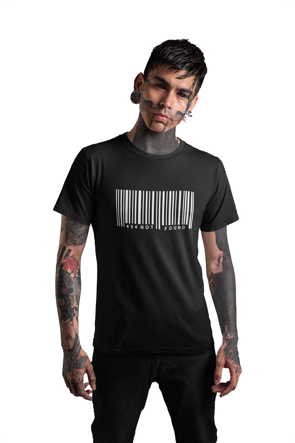 Barcode Graphic Print Black Tshirt