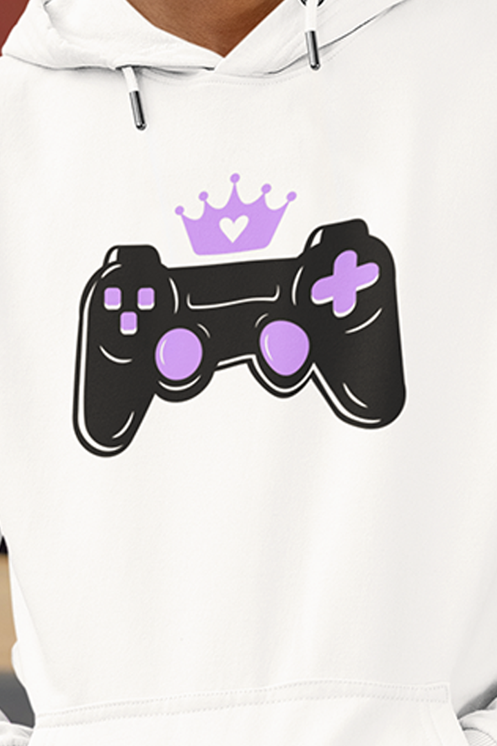 Gaming King Premium Non Zipper White Hoodie