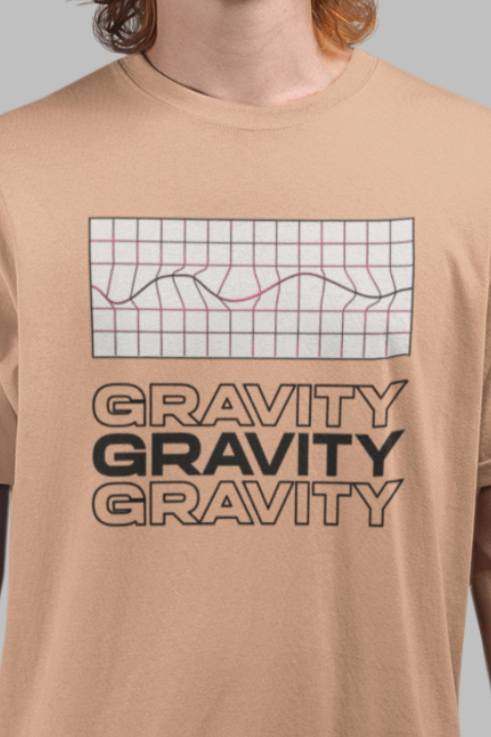 Gravity Graphic Printed Peach Tshirt