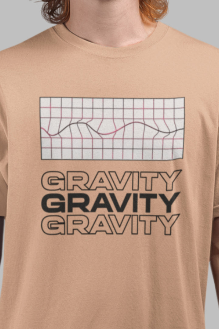 Gravity Graphic Printed Peach Tshirt