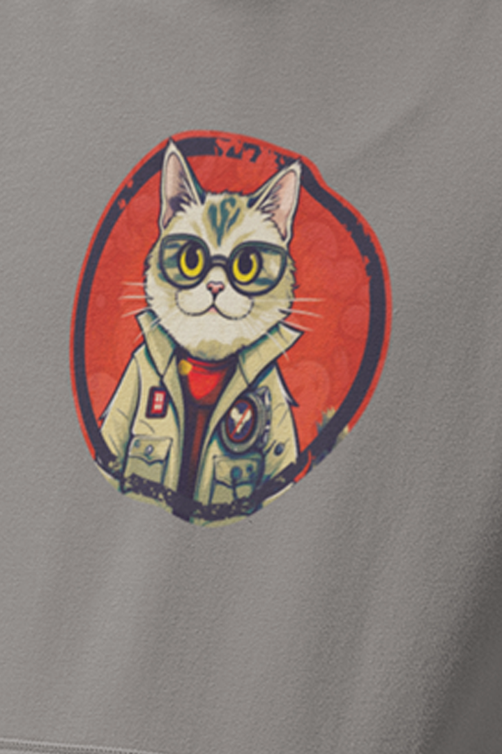 Cat With Glasses Premium Non Zipper Pastel Green Hoodie