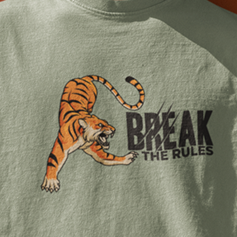 Break The Rules Graphic Printed Pastel Green Tshirt