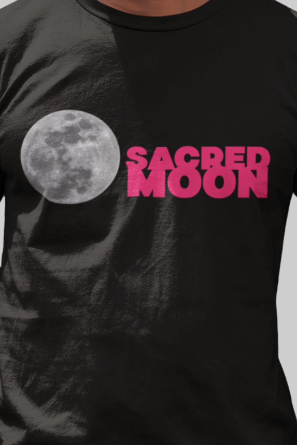 Sacred Moon Graphic Printed Black Tshirt