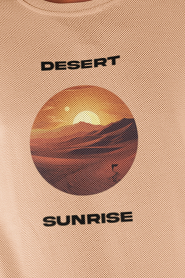 Desert Sunrise Graphic Printed Peach Tshirt