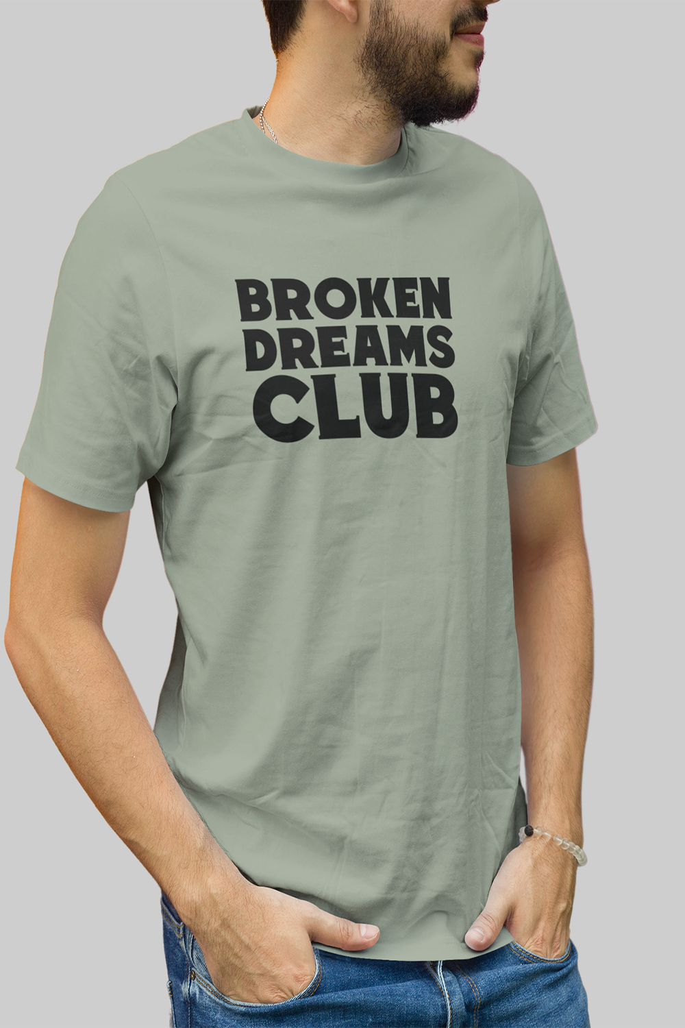 Broken Dreams Club Graphic Printed Pastel Green Tshirt