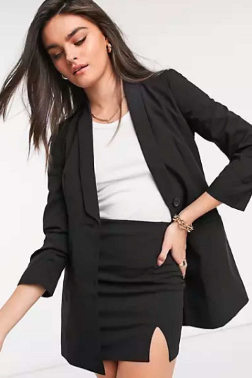 Always Better Together Black Blazer and Skirt