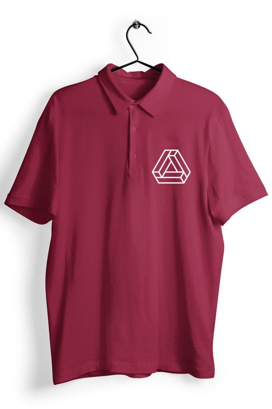 Bricks GraPhic Pocket Printed Maroon Polo Shirt
