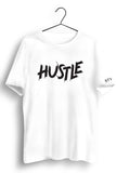 Hustle Printed White Dry Fit Tee