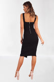 Rich Lady Black Square Neeckline Dress