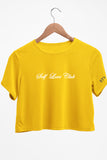 Self-Love-Graphic-Printed-Yellow-Crop-Top