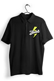 Trouble Graphic Pocket Printed Black Polo Shirt