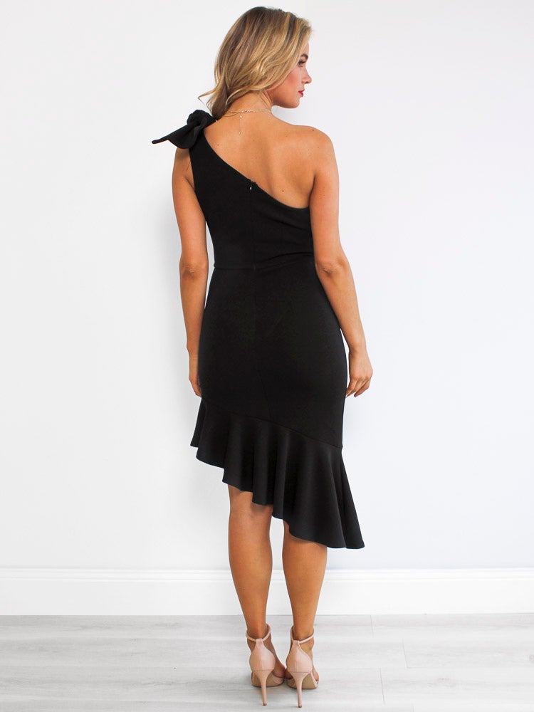 Lady In Black Asymmetric Dress