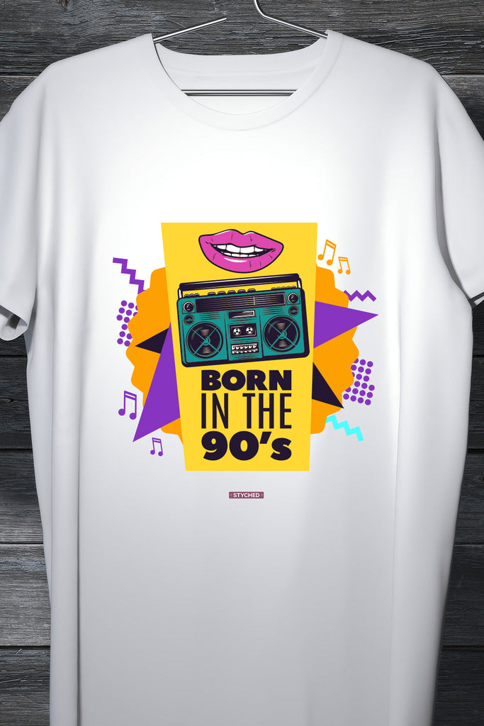 Born in the 90s - Retro printed graphic Tee for the 90 born - White