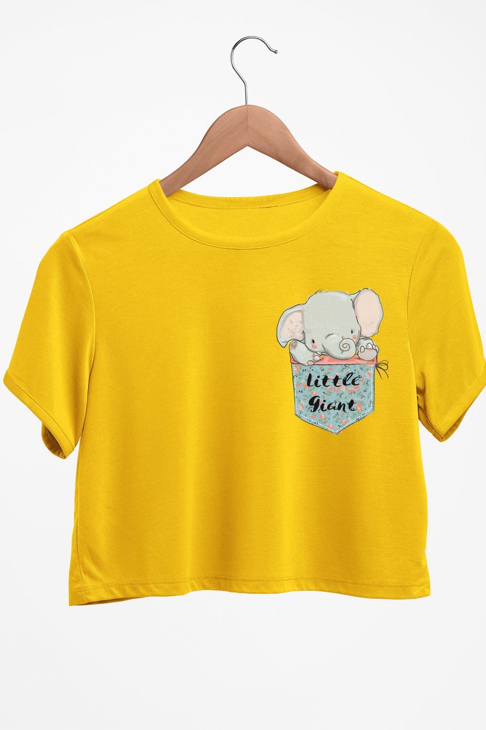 Little Giant Graphic Printed Yellow Crop Top