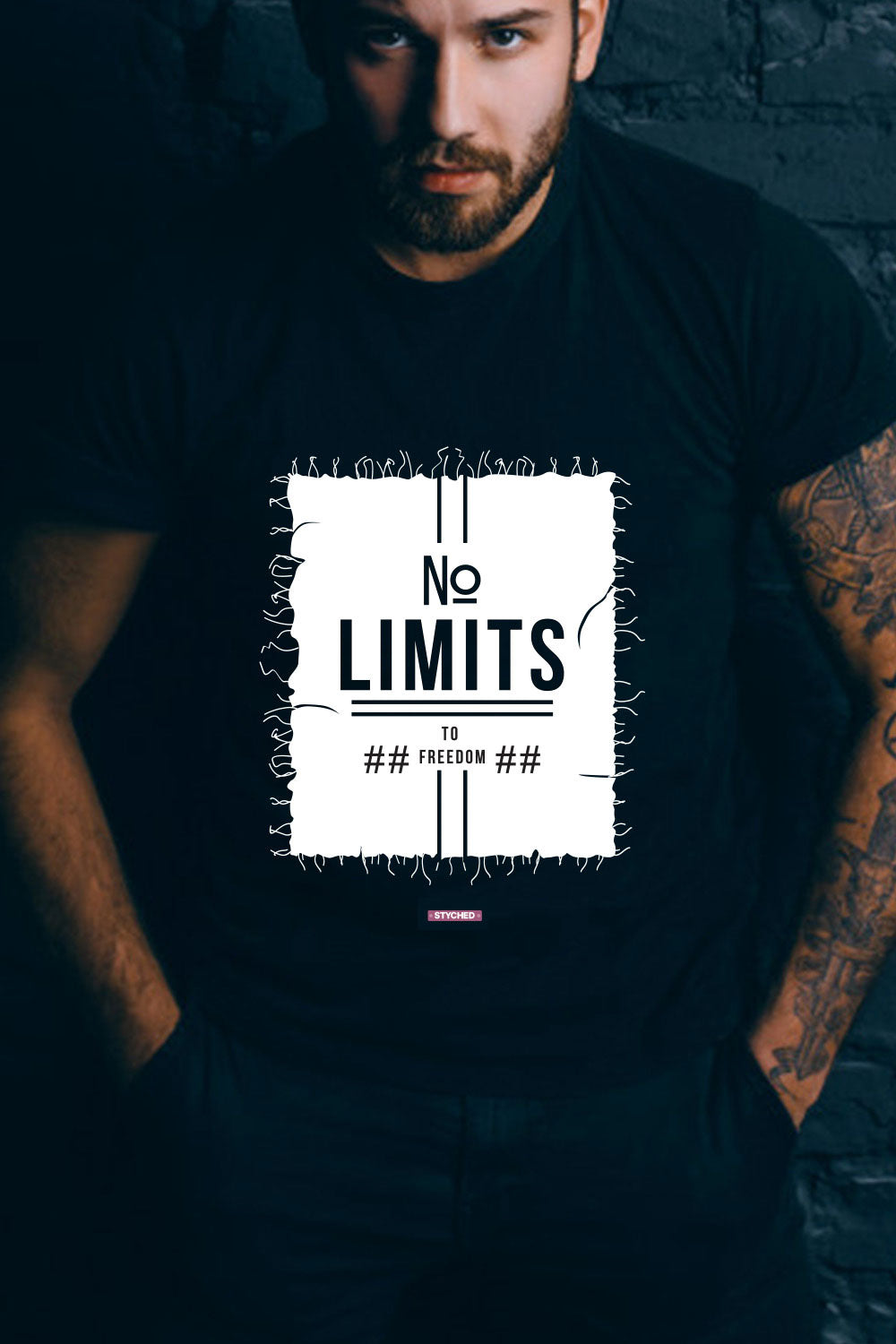 No Limits - Graphic T-Shirt Black Color
