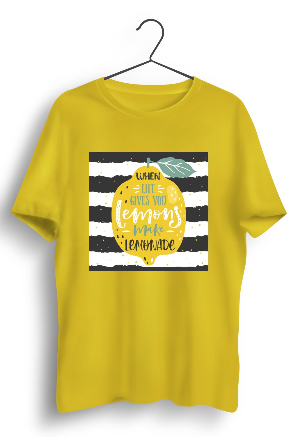 When Life Gives You Lemon Graphic Printed Yellow Tshirt