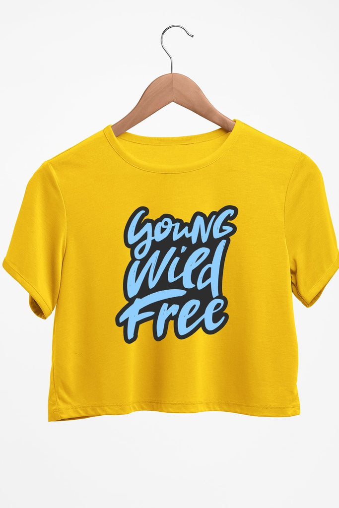 Young Wild Free Graphic Printed Yellow Crop Top