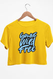 Young Wild Free Graphic Printed Yellow Crop Top